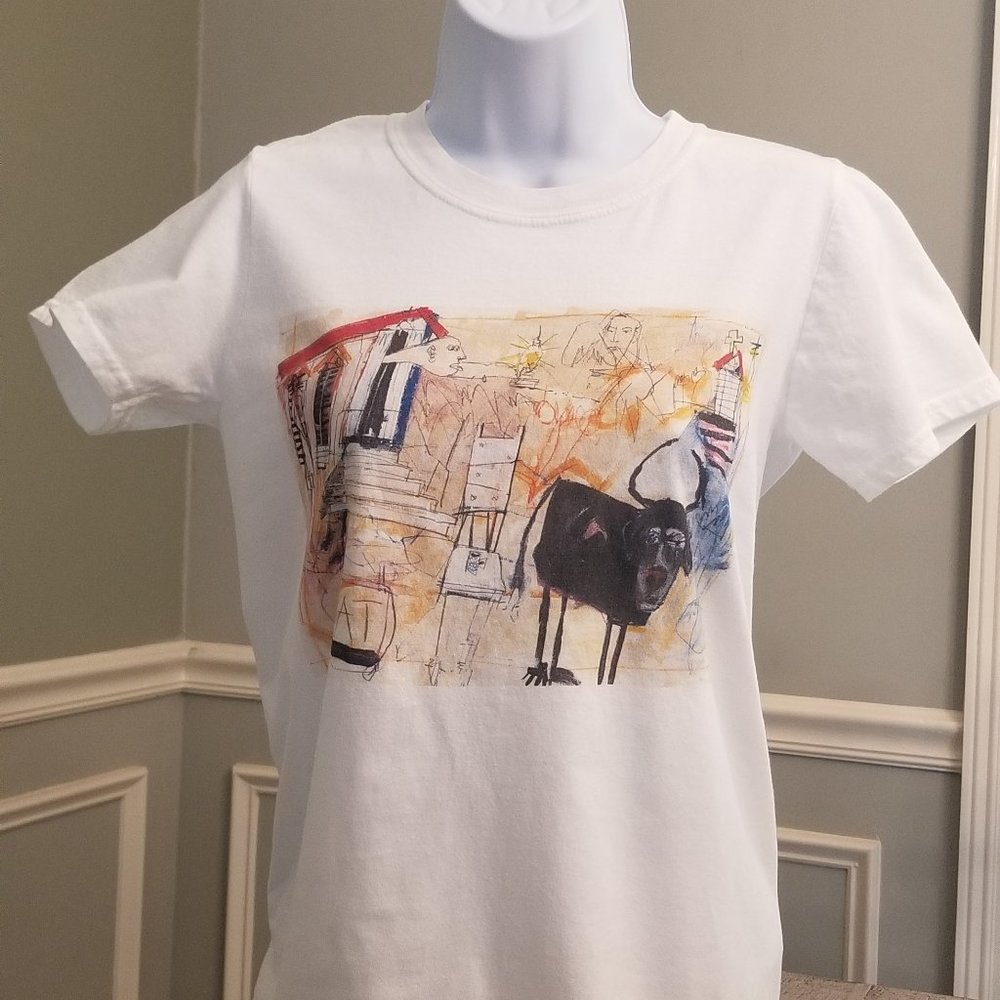 T-Shirt DENNIS CAMPAY Original Design "Willie b and Picasso" Abstract Realism